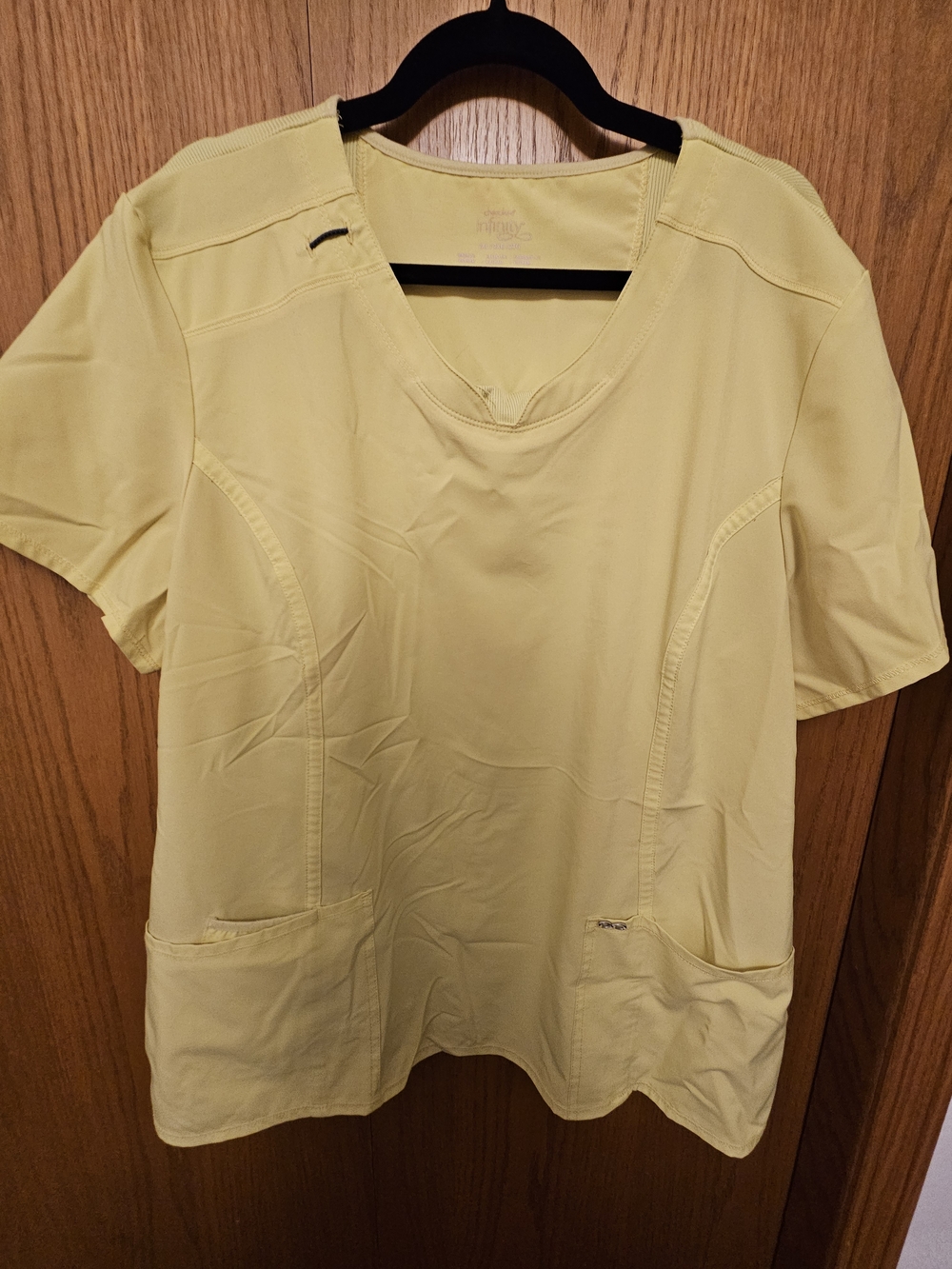 Women’s  Neon Yellow Short-Sleeve V-Neck Top by NFINITY